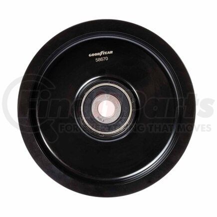 58670 by GOODYEAR BELTS - Accessory Drive Belt Idler Pulley - FEAD Pulley, 4.94 in. Outside Diameter, Thermoplastic