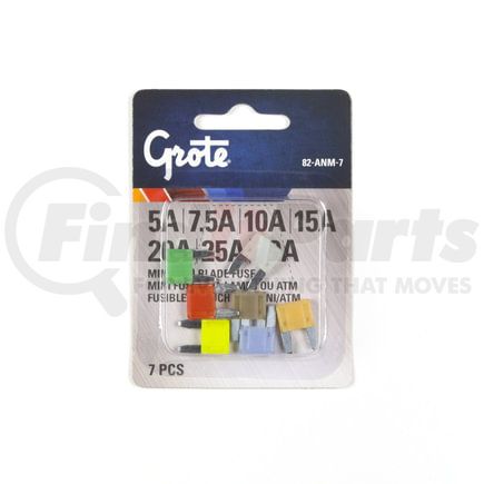 82-ANM-7 by GROTE - Miniature Blade Fuse Assortment, 7 Pk