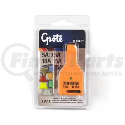 82-ANS-7T by GROTE - Low Profile Miniature Blade Fuse Assortment & Tester, 8 Pk