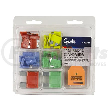 82-ASST-53 by GROTE - Standard & Large Blade Fuse Assortment, 45 Pk