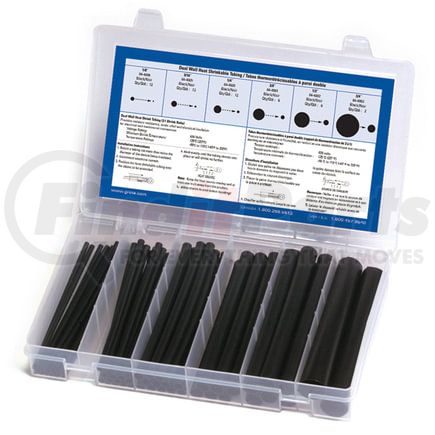 83-6502 by GROTE - Shrink Tubing Kit, 3:1, Dual Wall, Black, 50 Pk