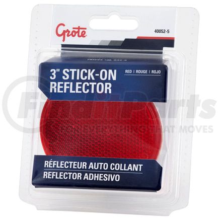 40052-5 by GROTE - Round Stick-On Reflector, Red