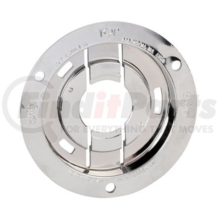 43163 by GROTE - Theft-Resistant Mounting Flange and Pigtail Retention Cap - Chrome, For 2.5" Round Lights