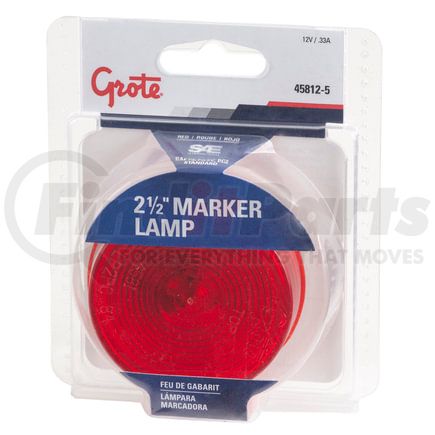 458125 by GROTE - 2 1/2" Round Clearance Marker Lights, Optic Lens Red