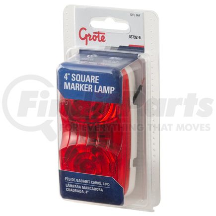 467925 by GROTE - Two-Bulb Square-Corner Clearance Marker Lights, Duramold