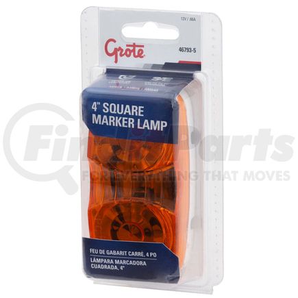 467935 by GROTE - Two-Bulb Square-Corner Clearance Marker Lights, Duramold