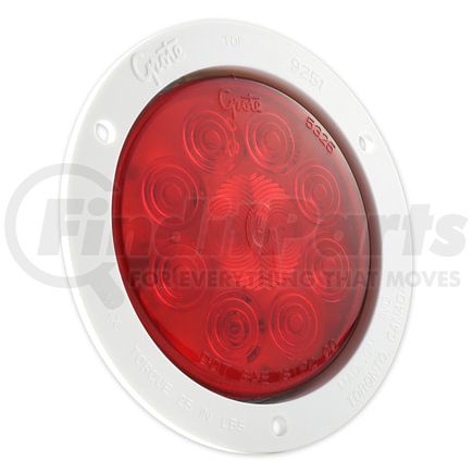 53282 by GROTE - SuperNova LED Stop Tail Turn Light - Red, 4", 10 Diode, White Theft-Resistant Flange