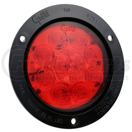 53292 by GROTE - SuperNova LED Stop Tail Turn Light - Red, 4", 10 Diode, Black Theft-Resistant Flange