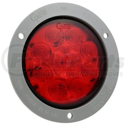 53272 by GROTE - SuperNova 4" 10-Diode Pattern LED Stop Tail Turn Light - Gray Theft-Resistant Flange, Male Pin