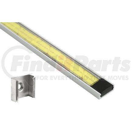 61T60 by GROTE - Light Channel Strip Light - 34.02 in., LED, White, Clear Lens, 12V, Flat Extrusion, Clip Mount