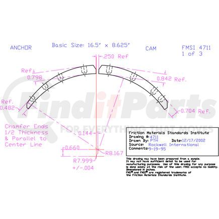 EX4711D-S43 by ABEX - Drum Brake Shoe Lining