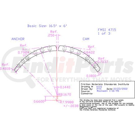 EX4715D-S43 by ABEX - Drum Brake Shoe Lining