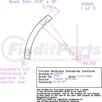 MC4592ADXX-S44 by ABEX - Drum Brake Shoe Lining