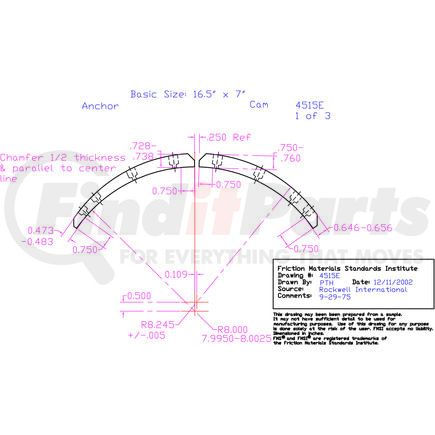 SDA4515ED-B47 by ABEX - Drum Brake Shoe Lining