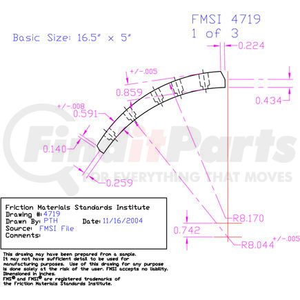 SDA4719D-S47 by ABEX - Drum Brake Shoe Lining