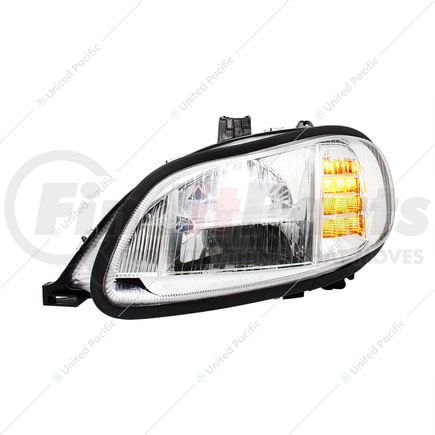 32908 by UNITED PACIFIC - Headlight Assembly - Driver Side, Chrome, LED, for 2003-2024 Freightliner M2