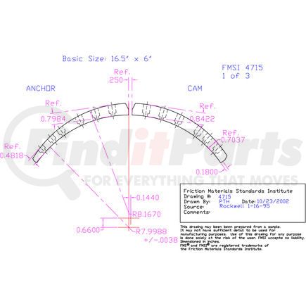 AN4715D-S70 by ABEX - Drum Brake Shoe Lining