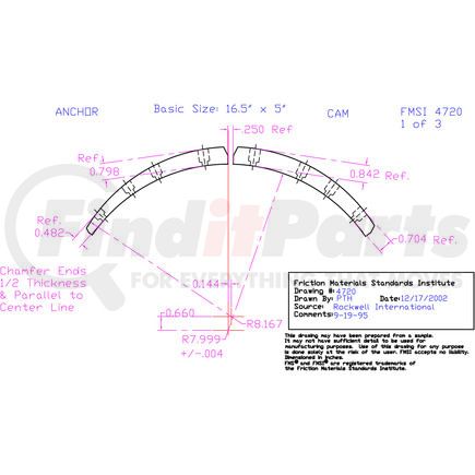 AN4720D-S70 by ABEX - Drum Brake Shoe Lining