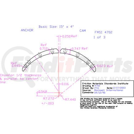 ANP4702D-S70 by ABEX - Drum Brake Shoe Lining