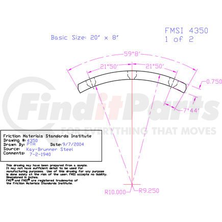 EH4350D-S4Q by ABEX - Drum Brake Shoe Lining