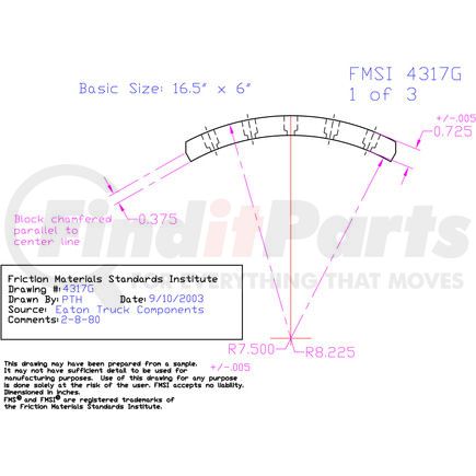 EN4317GD-S4F by ABEX - Drum Brake Shoe Lining