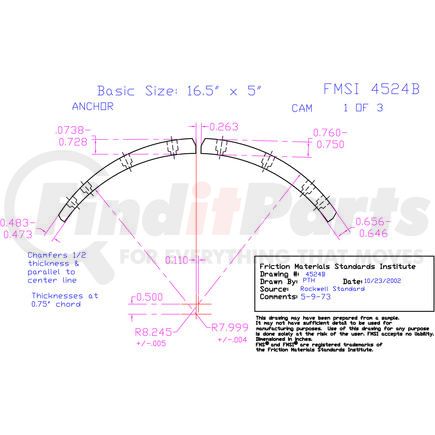 EN4524BD-S4F by ABEX - Drum Brake Shoe Lining