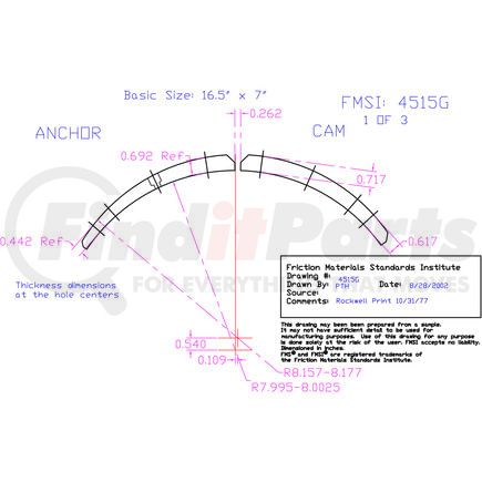 ENP4515GD-B4F by ABEX - Abex Friction ENP4515GD-B4F Drum Brake Shoe Lining