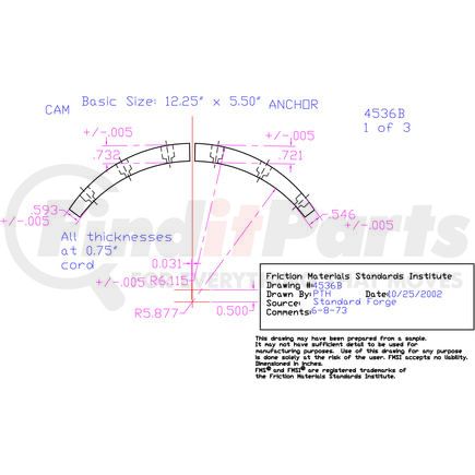 EX4536BD-S43 by ABEX - Drum Brake Shoe Lining