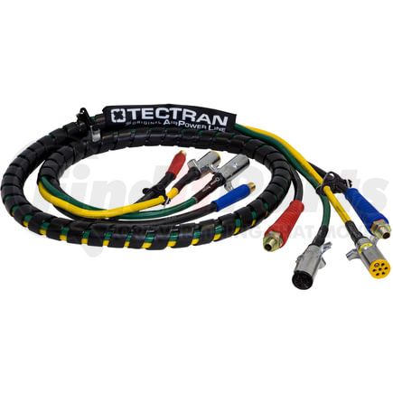 169154 by TECTRAN - Air Brake Hose and Power Cable Assembly - 15 ft., 4-in-1 Auxiliary, Black Hose