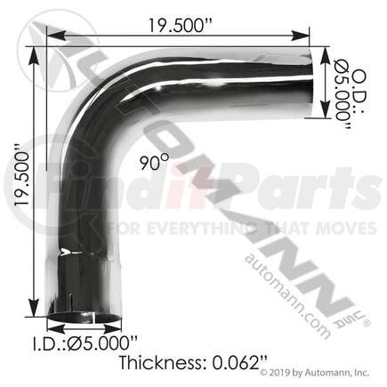 562.U4590E20C by AUTOMANN - EXHAUST ELBOW 90 DEG 5IN ID-OD