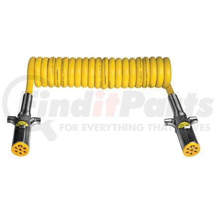 7ATG222EG by TECTRAN - Trailer Power Cable - 12, ft. 7-Way, Powercoil, Auxiliary, Yellow, Spring Guards