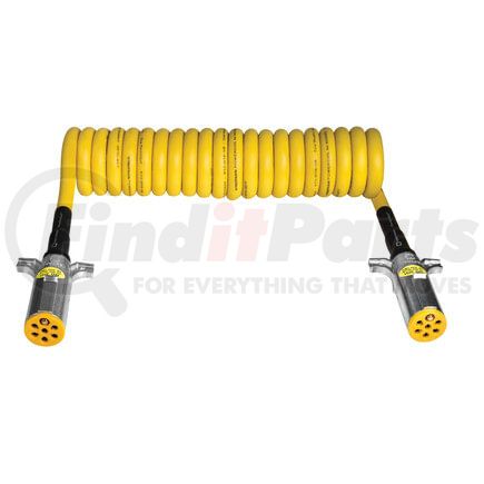 7ATG222EW by TECTRAN - Trailer Power Cable - 12, ft. 7-Way, Powercoil, Auxiliary, Yellow, WeatherSeal