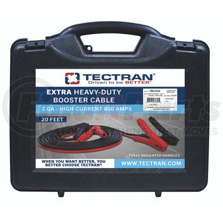 7BC202 by TECTRAN - Battery Booster Cable - 20 ft., 2 Gauge, with Hard Carrying Case