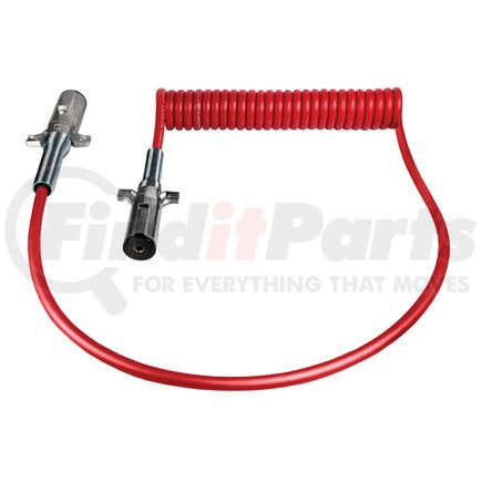 7BTG524MG by TECTRAN - Trailer Power Cable - 15 ft., Single Pole, Powercoil, 4 Gauge, Red, with Spring Guards