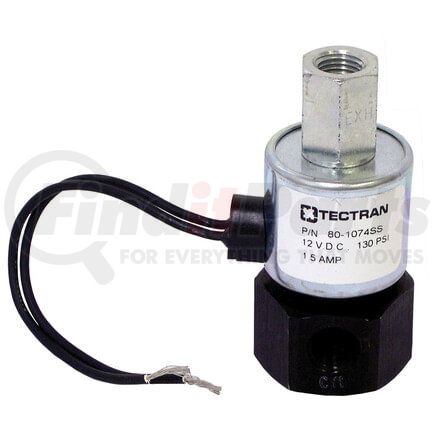 80-1074SS by TECTRAN - Air Brake Solenoid Valve - 12V, Normally Closed, (3) 1/4 in. NPT Ports, Bottom Mount