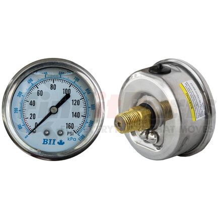 80L25CB16 by TECTRAN - Brake Pressure Gauge - Center Mount, 2.5 in. diameter, 0 - 160 psi, Glycerin Filled