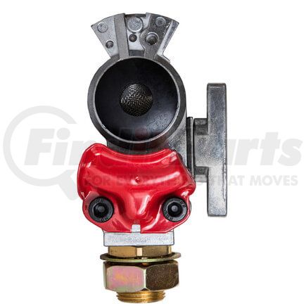 9212F by TECTRAN - Knob Style Red Emergency Shutoff Gladhand with Bulkhead Fitting and Filter Screen