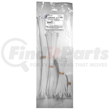 933PACK-W by TECTRAN - Cable Tie - White, Assorted Sizes, Nylon, 6.6