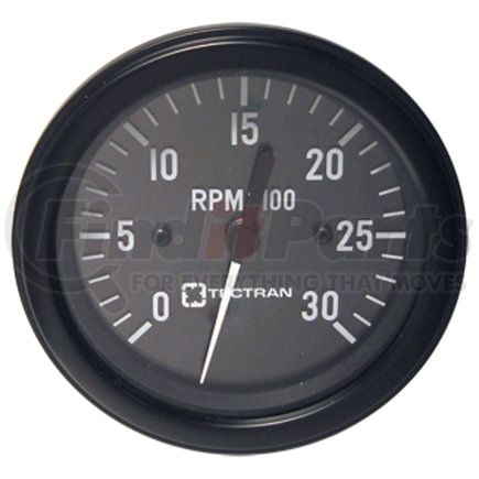 95-0912 by TECTRAN - Tachometer Gauge - Black, 3-3/8 in. dia., 0-3000 RPM, without Hours