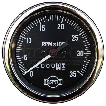 95-0707 by TECTRAN - Tachometer Gauge - Chrome, 3-3/8 in. dia., 0-3500 RPM, with Counter