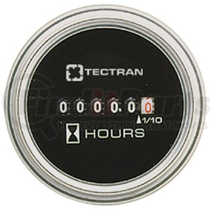 95-6302 by TECTRAN - Hour Meter Gauge - Stainless Bezel, Round Snap On Style, 4-40 VDC