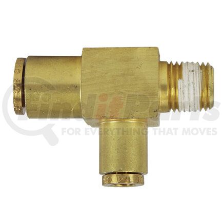 PL13736AB by TECTRAN - Air Brake Air Line Thread Run Tee - Brass, 3/8 in. Tube, 1/4 in. Thread, Non-Swivel, Male