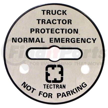 TV229003 by TECTRAN - Air Brake Air Valve Nameplate - Truck/Tractor Protection