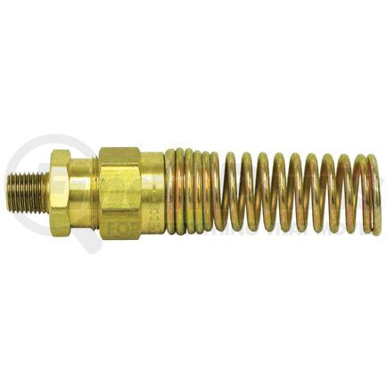 Tectran 102 Air Brake Air Hose Fitting Pipe Fitting - 3/8 in. I.D Hose, 1/4 in. Pipe Thread, with Spring Guard