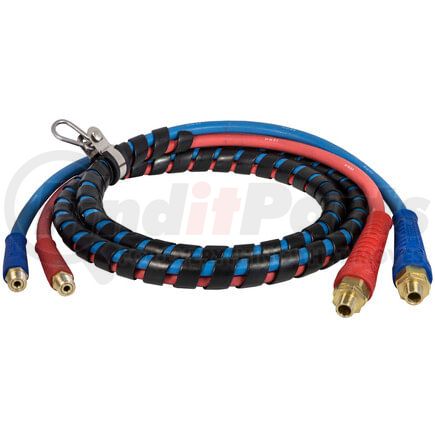 13S12202 by TECTRAN - 3/8" Air Brake Red and Blue Jumper Hose with FLEXGrip-HD Handles, 1/2" LifeSwivel Fittings, 12 ft.