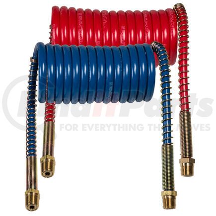 17212LV by TECTRAN - 12 ft. V-Line Red and Blue Aircoil with 1/2" LIFESwivel End Fittings, 12 in. Leads