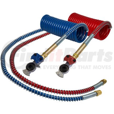 1721540HG by TECTRAN - Industry Grade Red and Blue Aircoil Set with Gladhand and Brass Handle, 12 ft., 40" x 12" Leads