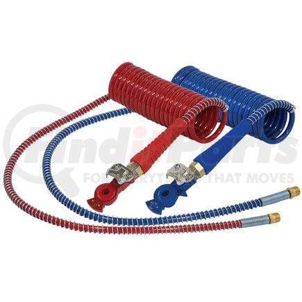 17A1540HG by TECTRAN - ARMORFLEX-HD, Red and Blue Armorcoil Aircoil with Powdercoated Gladhand, 15 ft., 48" x 12" Leads