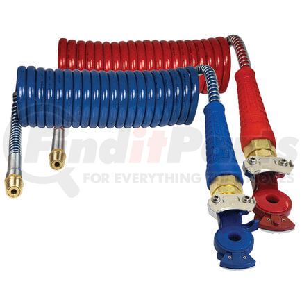 17A15HG by TECTRAN - ARMORFLEX-HD, Red and Blue Armorcoil Aircoil with Powdercoated Gladhand, 15 ft., 12" x 12" Leads