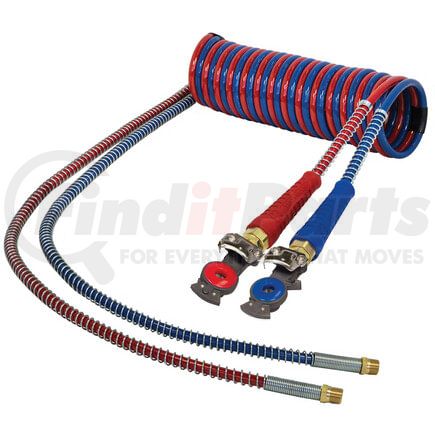 Tectran 17M1540HA Air Brake Hose 15 ft. Red & Blue MAGNUMFLEX-HD™ Dual Line Aircoils with Anodized Gladhands, 48" x 14" Leads